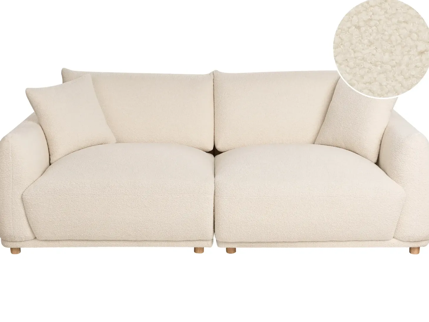 Sofa 3 personers JUBEK Boucle Cremehvid