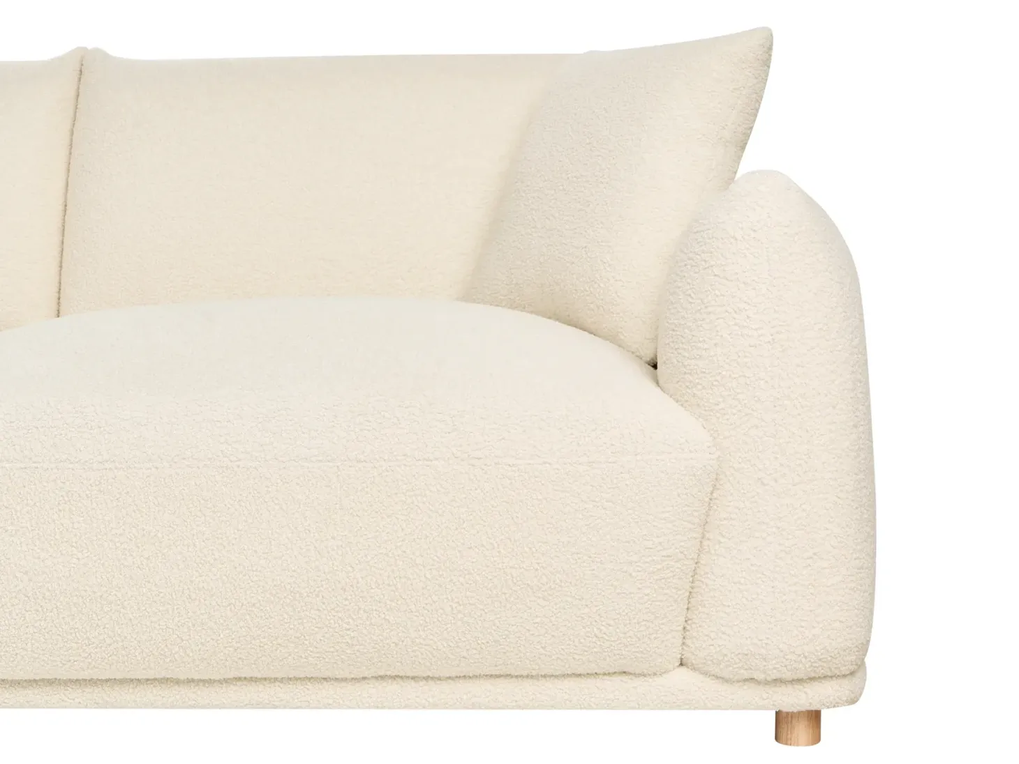 Sofa 3 personers JUBEK Boucle Cremehvid
