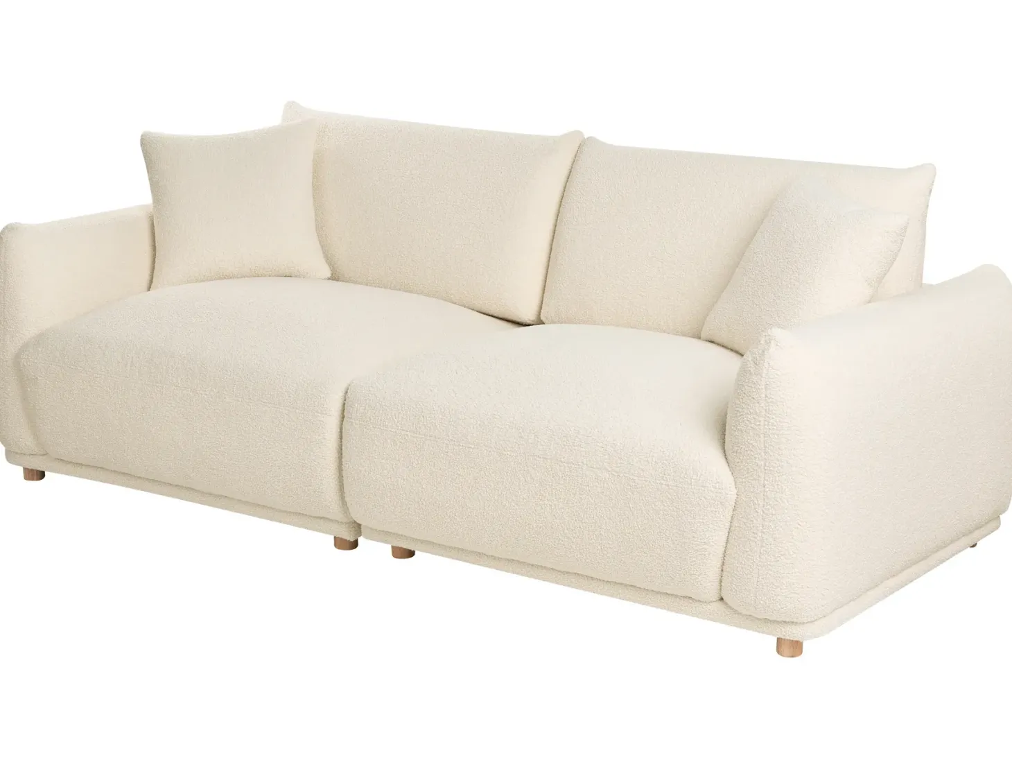 Sofa 3 personers JUBEK Boucle Cremehvid