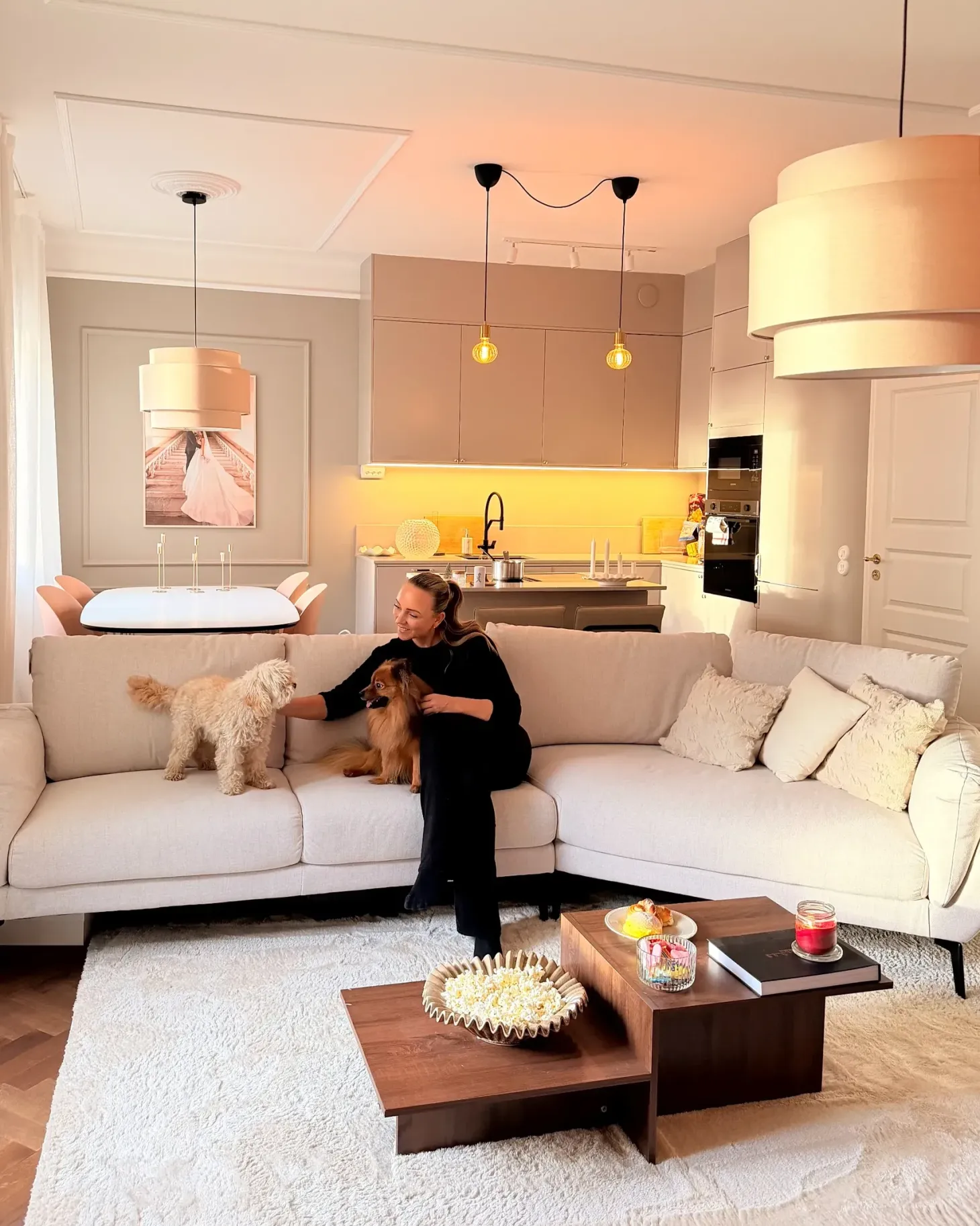 Sofa 3 personers KANSSELI Lys Beige