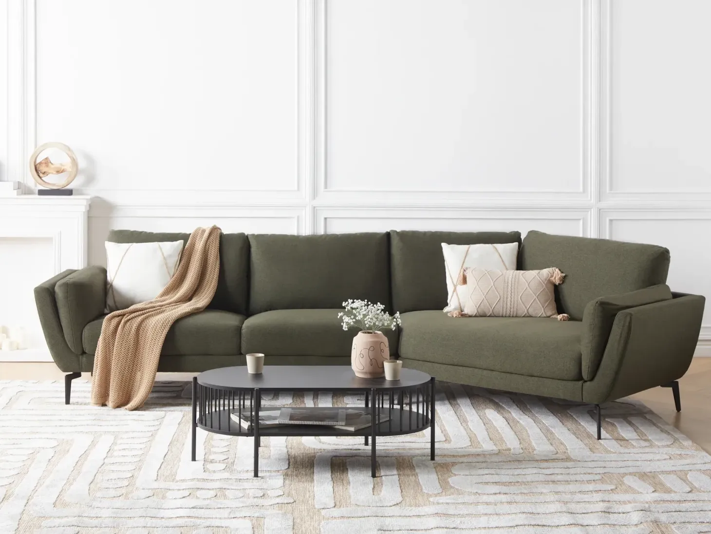 Sofa 3 personers KANSSELI Mørkegrøn