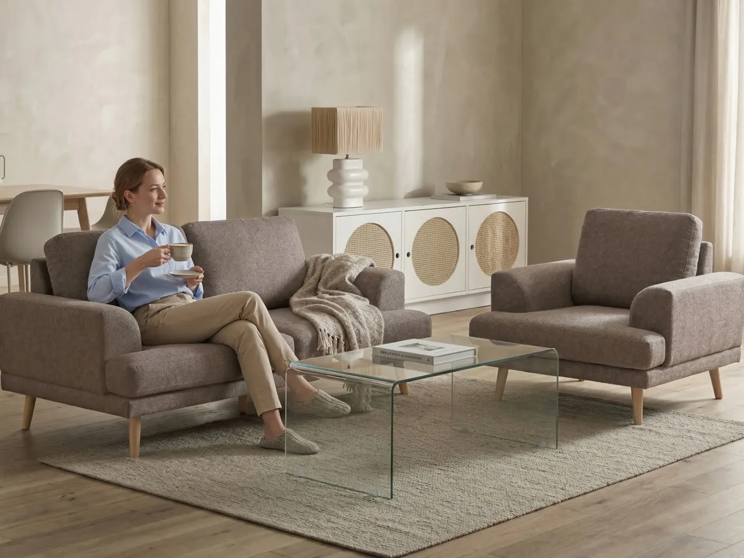 Sofa 3 personers KILDAL Brun