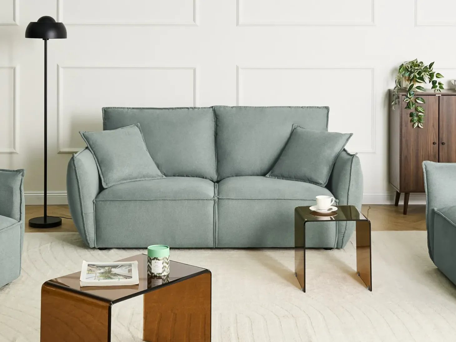 Sofa 3 personers KUNES Lysegrøn
