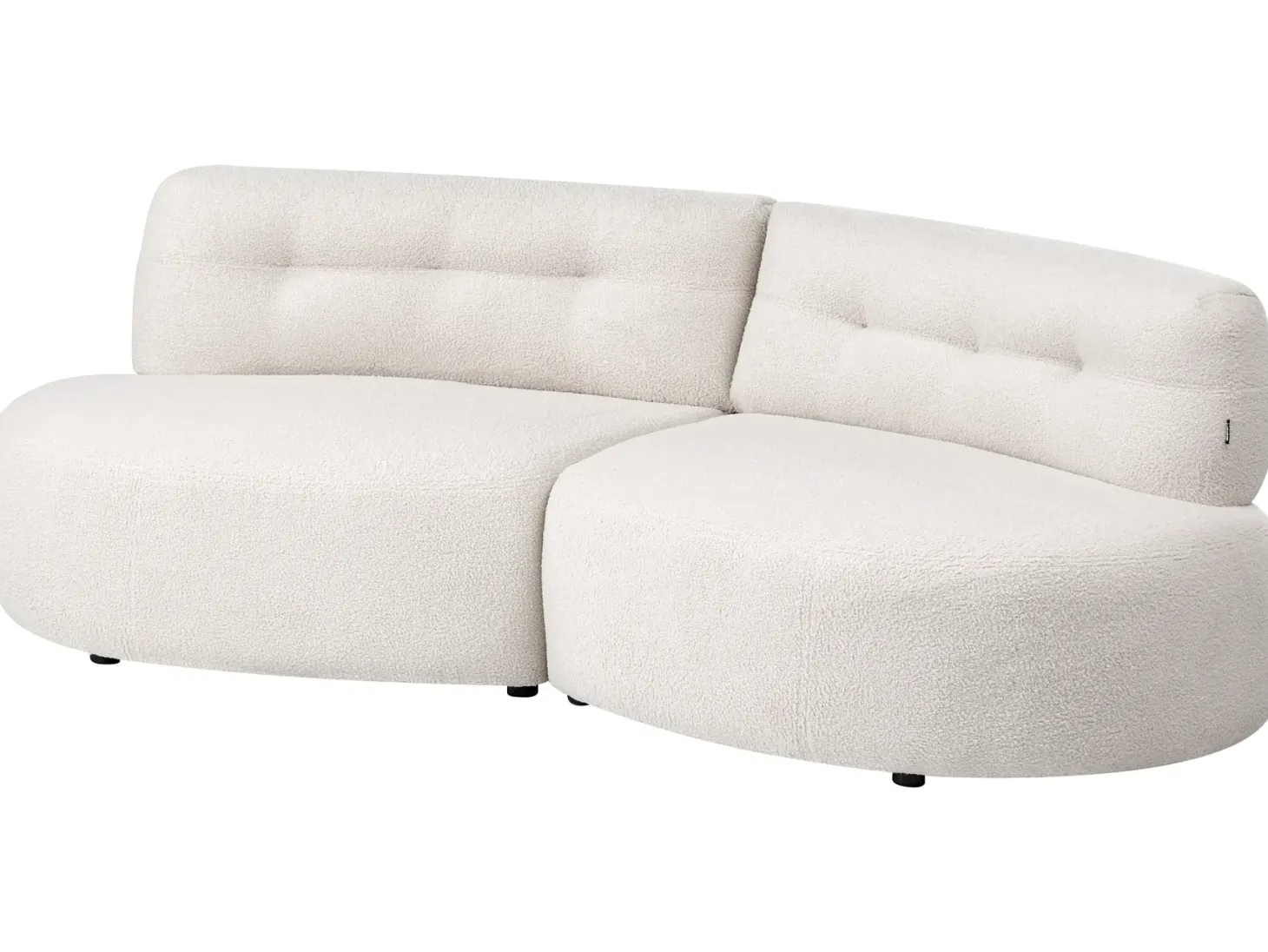 Sofa 3 personers LAERDAL Boucle Cremehvid