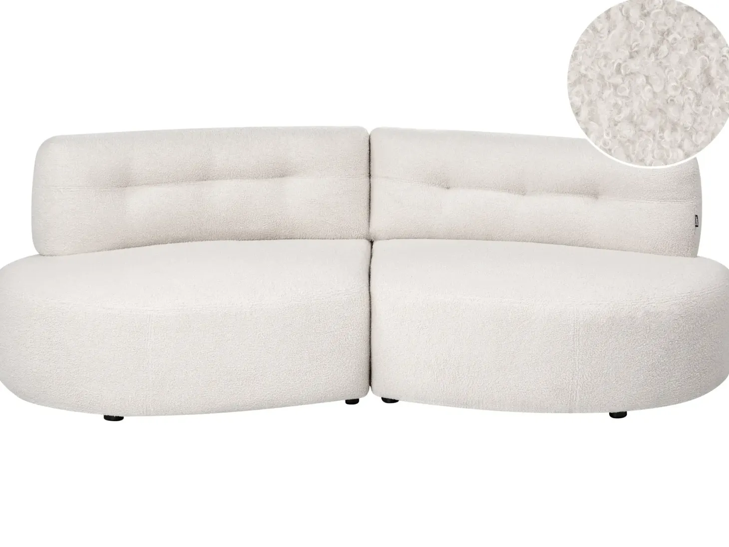 Sofa 3 personers LAERDAL Boucle Cremehvid