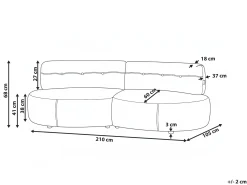 Sofa 3 personers LAERDAL Velour Brungrå