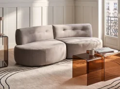 Sofa 3 personers LAERDAL Velour Brungrå