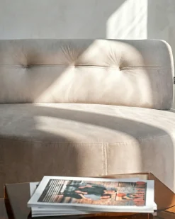 Sofa 3 personers LAERDAL Velour Brungrå