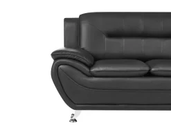 Sofa 2 personers LEIRA Kunstlæder Sort