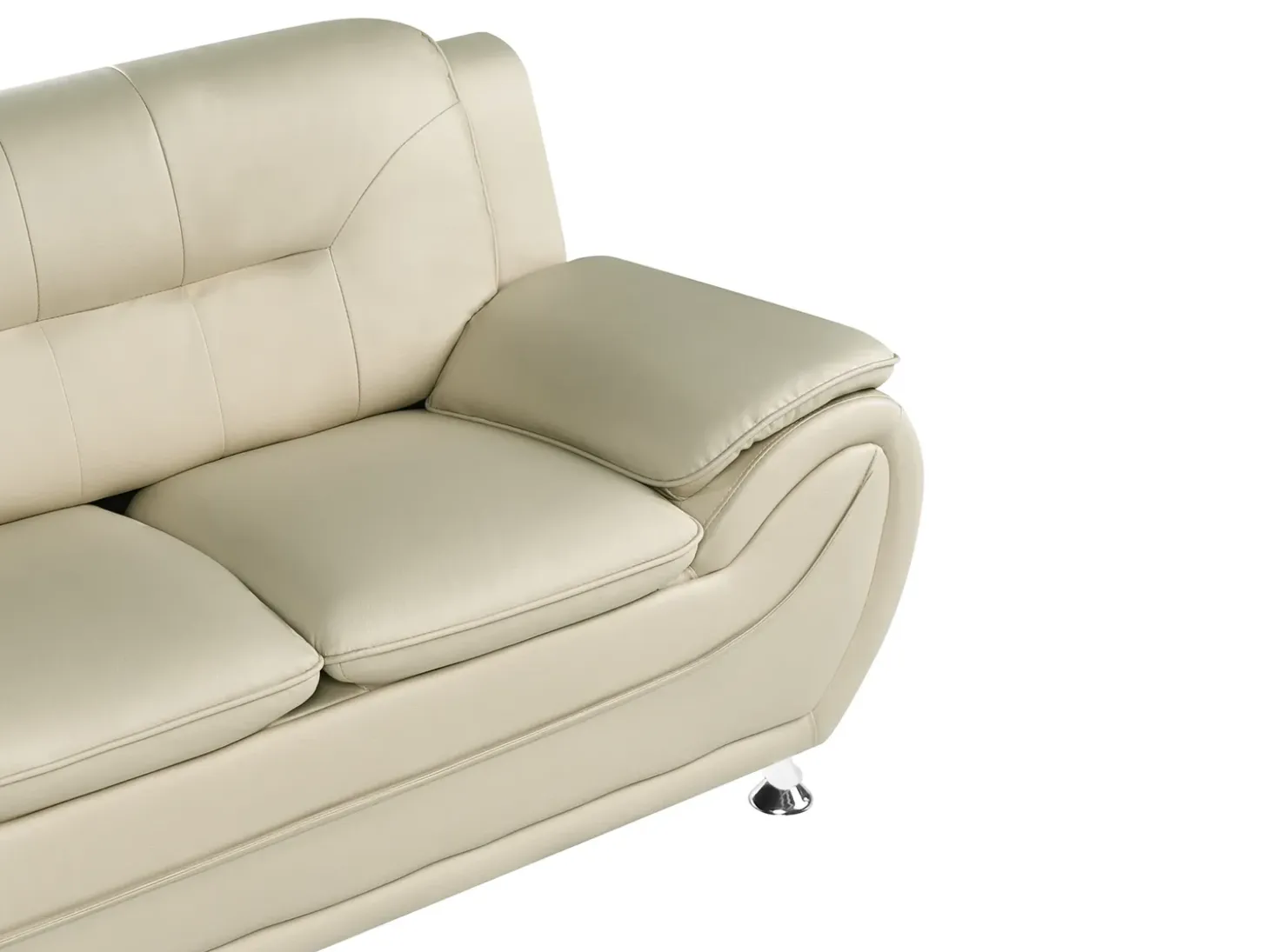 Sofa 2 personers LEIRA Kunstlæder Beige