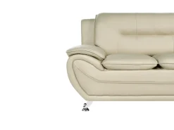 Sofa 2 personers LEIRA Kunstlæder Beige