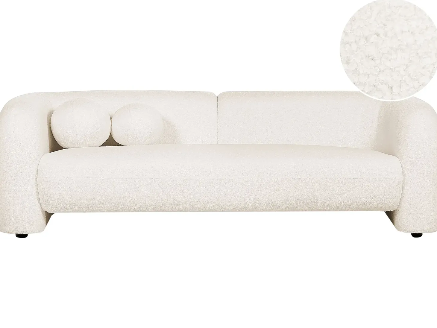 Sofa 3 personers LEIREN Boucle Hvid