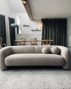 Sofa 3 personers LEIREN Boucle Beige