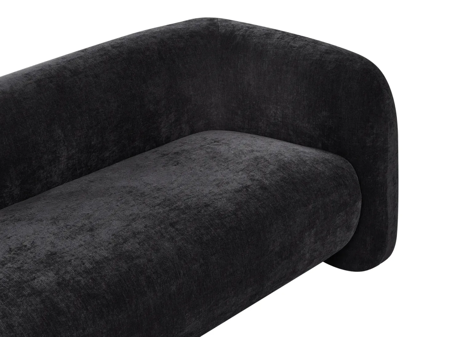 Sofa 3 personers LEIREN Chenille Sort