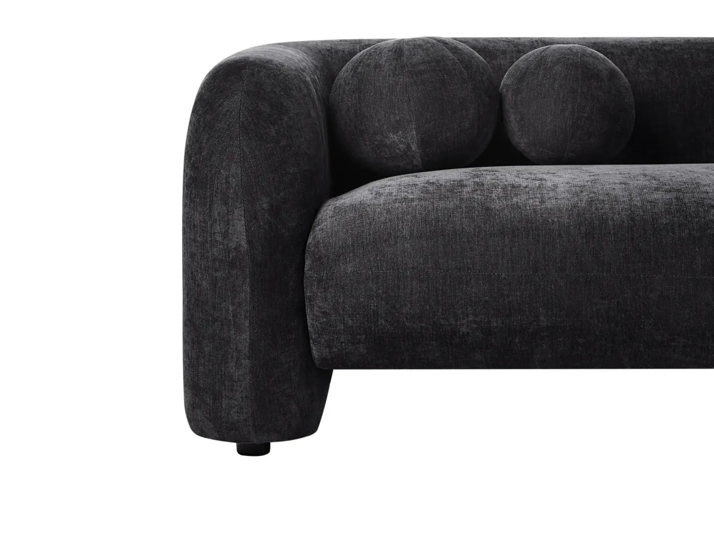 Sofa 3 personers LEIREN Chenille Sort