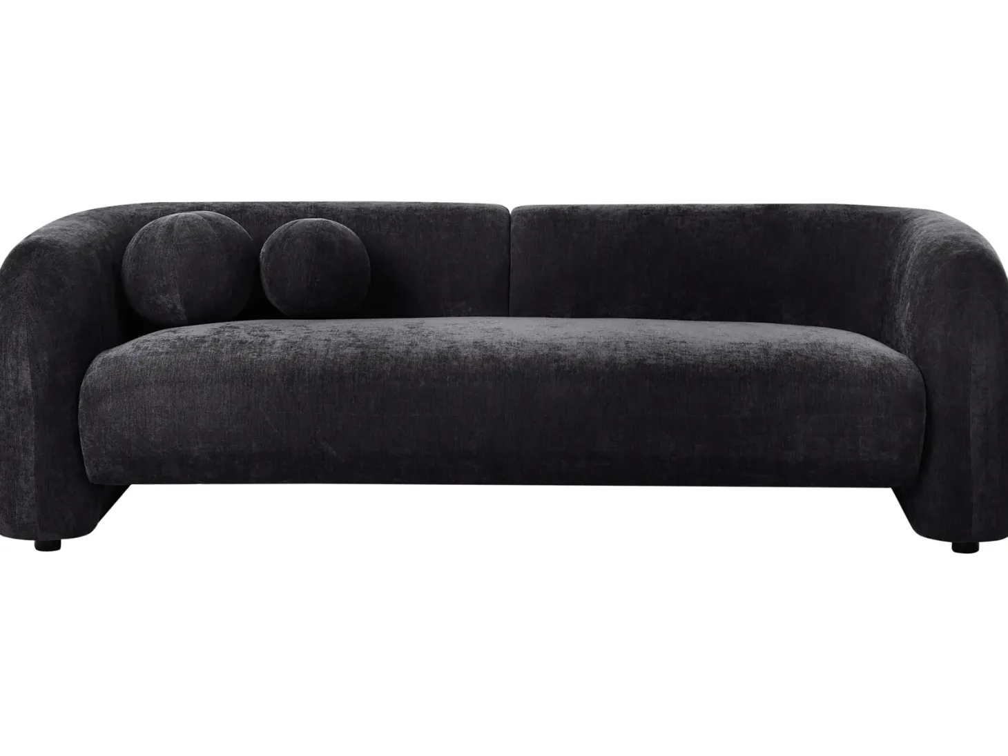 Sofa 3 personers LEIREN Chenille Sort