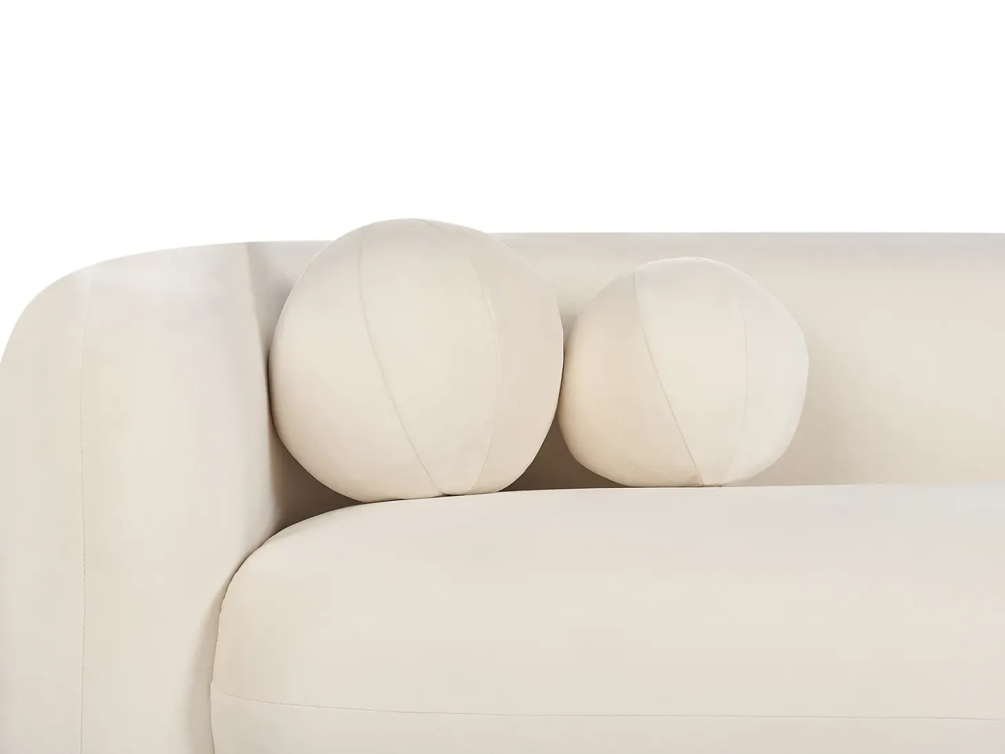 Sofa 3 personers LEIREN Velour Cremehvid