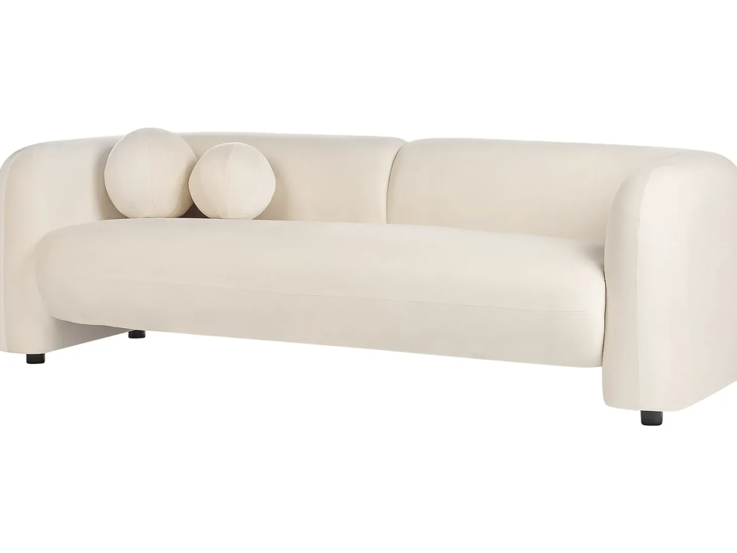 Sofa 3 personers LEIREN Velour Cremehvid