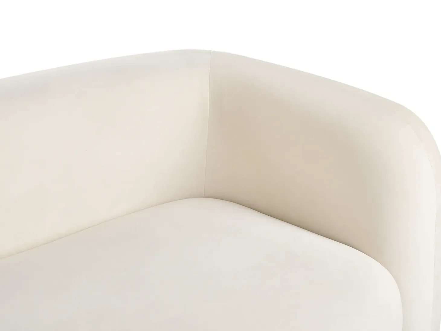 Sofa 3 personers LEIREN Velour Cremehvid