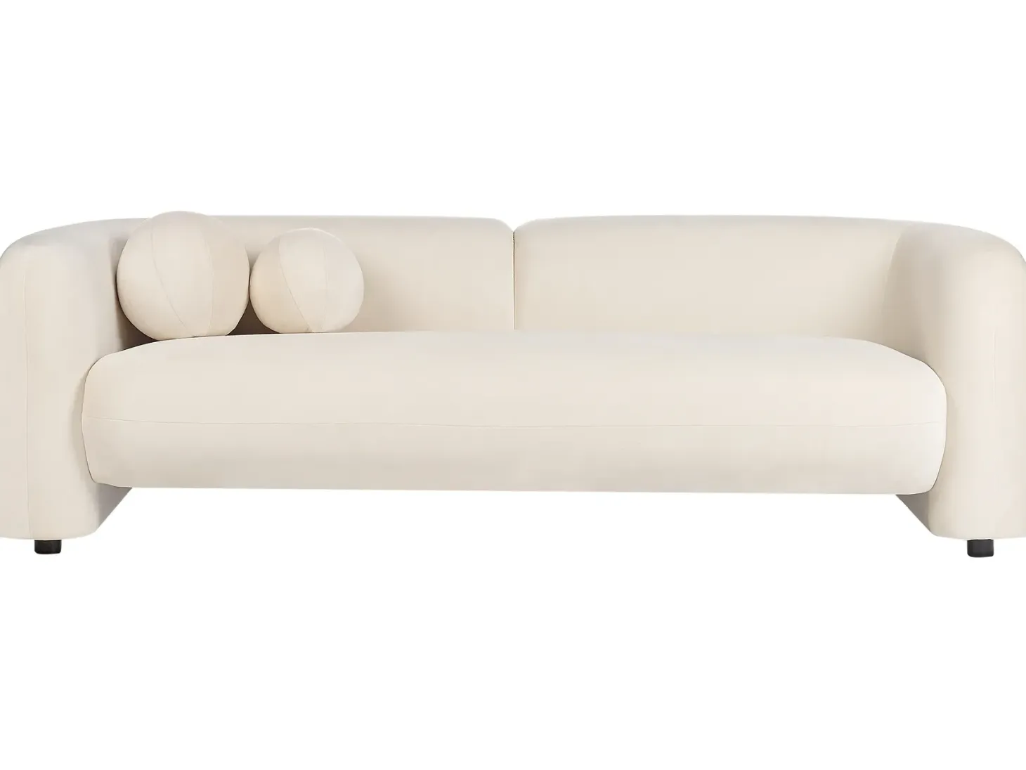 Sofa 3 personers LEIREN Velour Cremehvid