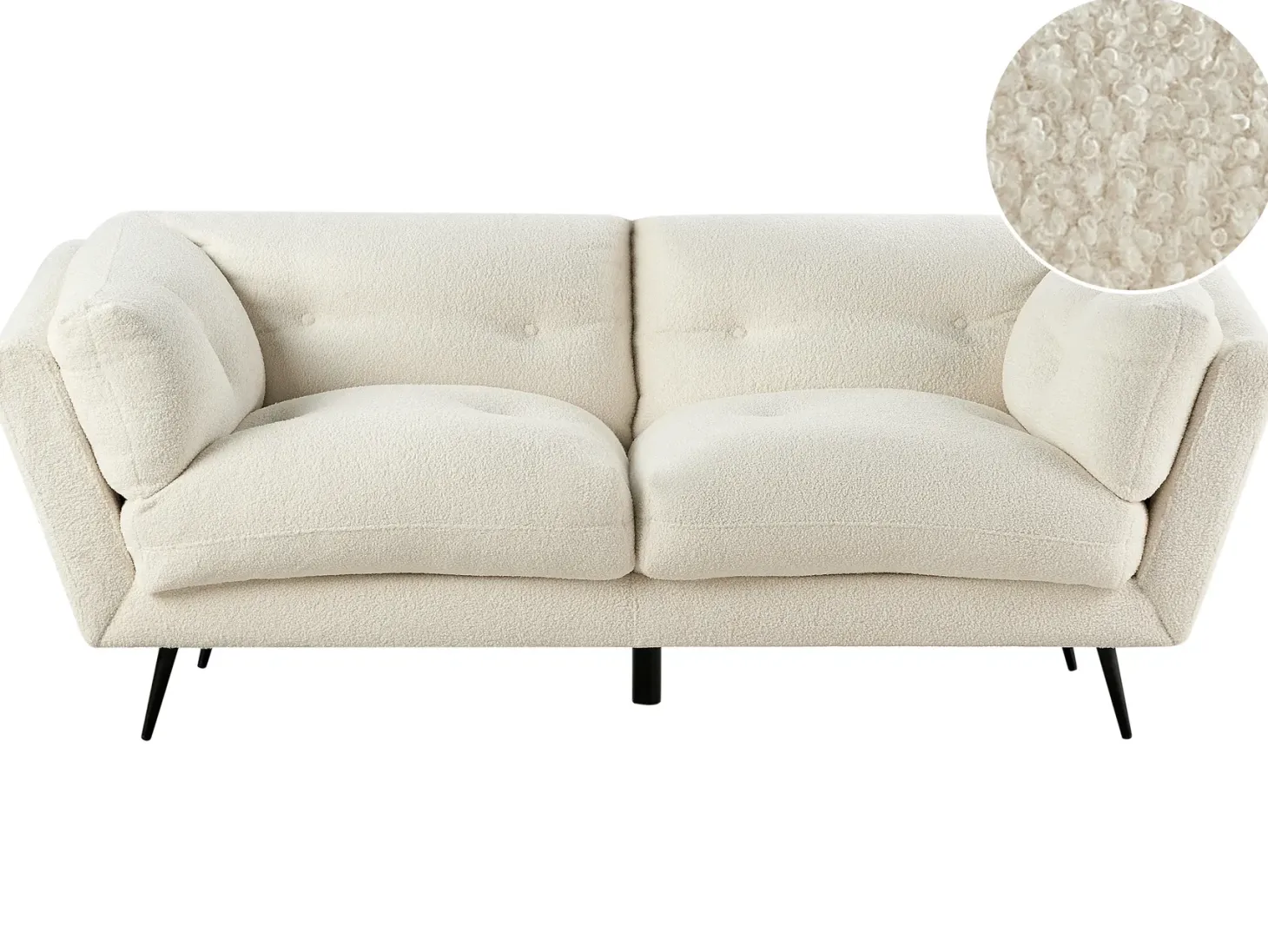 Sofa 3 personers LENVIK Boucle Hvid