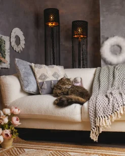 Sofa 3 personers LENVIK Boucle Hvid
