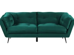 Sofa 3 personers LENVIK Velour Smaragdgrøn