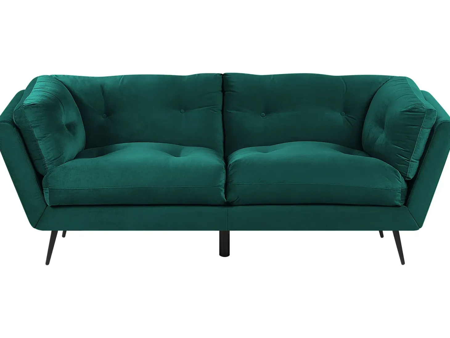 Sofa 3 personers LENVIK Velour Smaragdgrøn