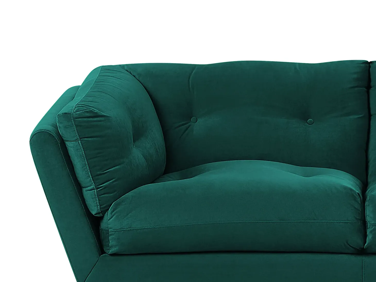 Sofa 3 personers LENVIK Velour Smaragdgrøn
