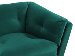 Sofa 3 personers LENVIK Velour Smaragdgrøn