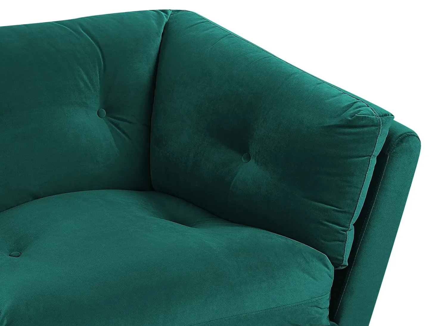 Sofa 3 personers LENVIK Velour Smaragdgrøn