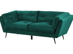 Sofa 3 personers LENVIK Velour Smaragdgrøn