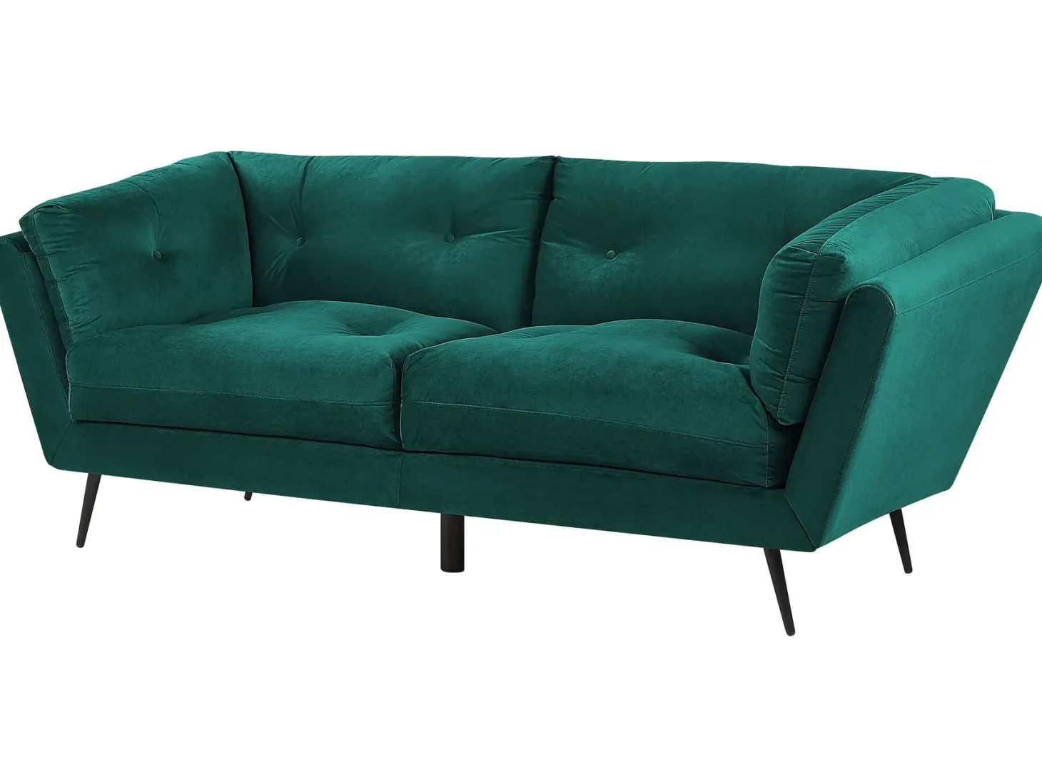 Sofa 3 personers LENVIK Velour Smaragdgrøn