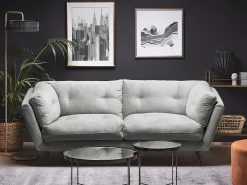 Sofa 3 personers LENVIK Velour Grå