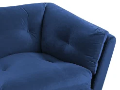 Sofa 3 personers LENVIK Velour Navy Blå