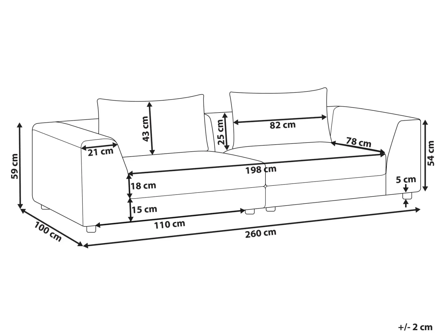 Sofa 3 personers LERMON Beige