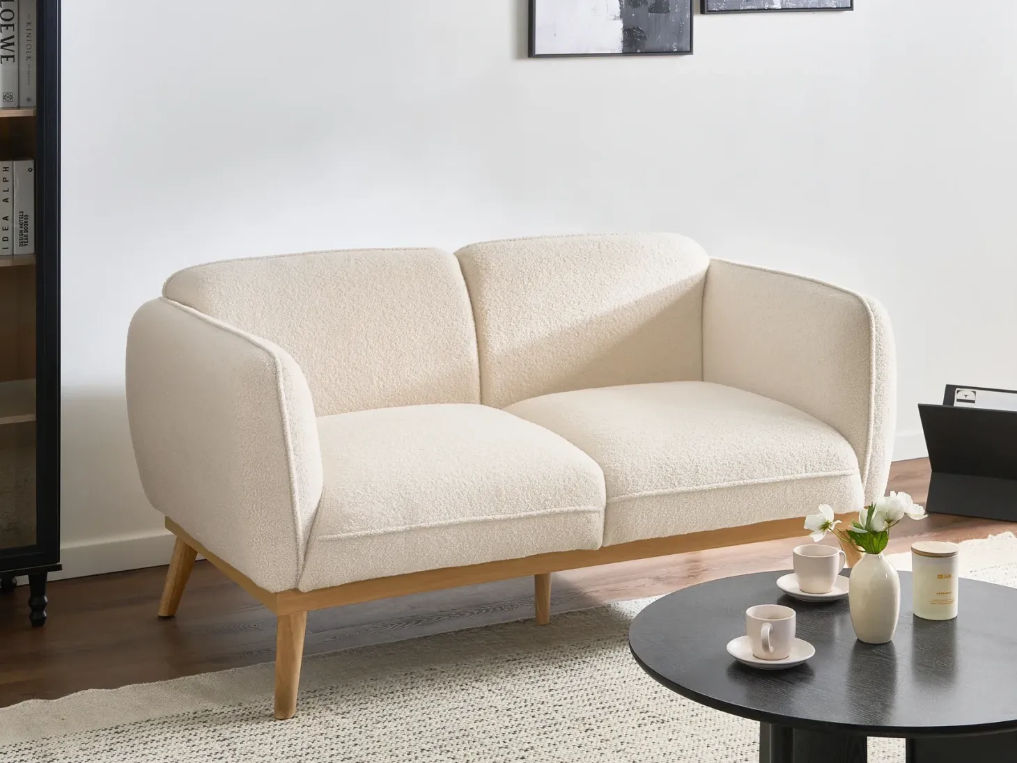 Sofa 2 personers LJUNG Boucle Lys Beige