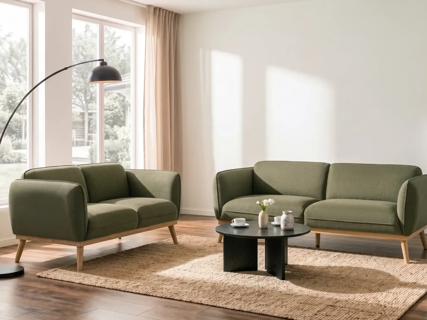 Sofa 3 personers LJUNG Olivengrøn