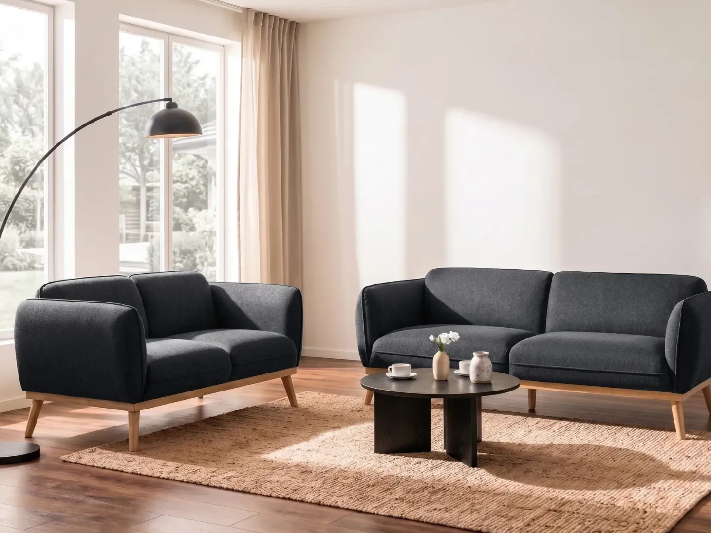 Sofa 3 personers LJUNG Sort