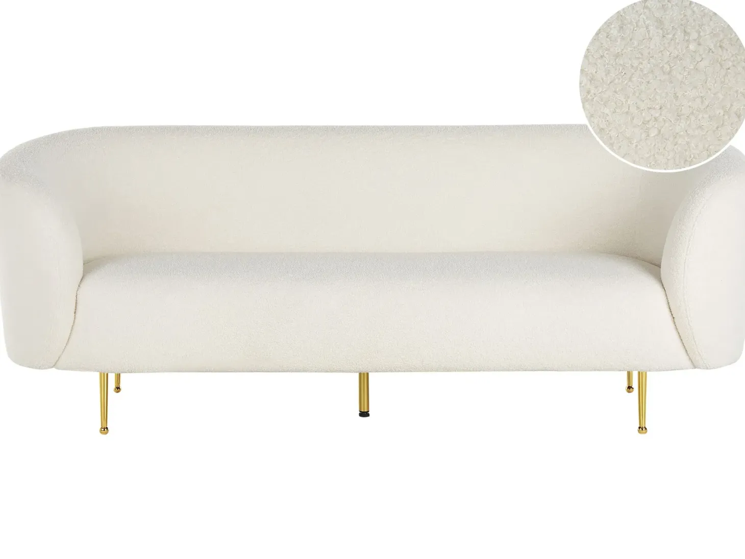 Sofa 3 personers LOEN Boucle Hvid
