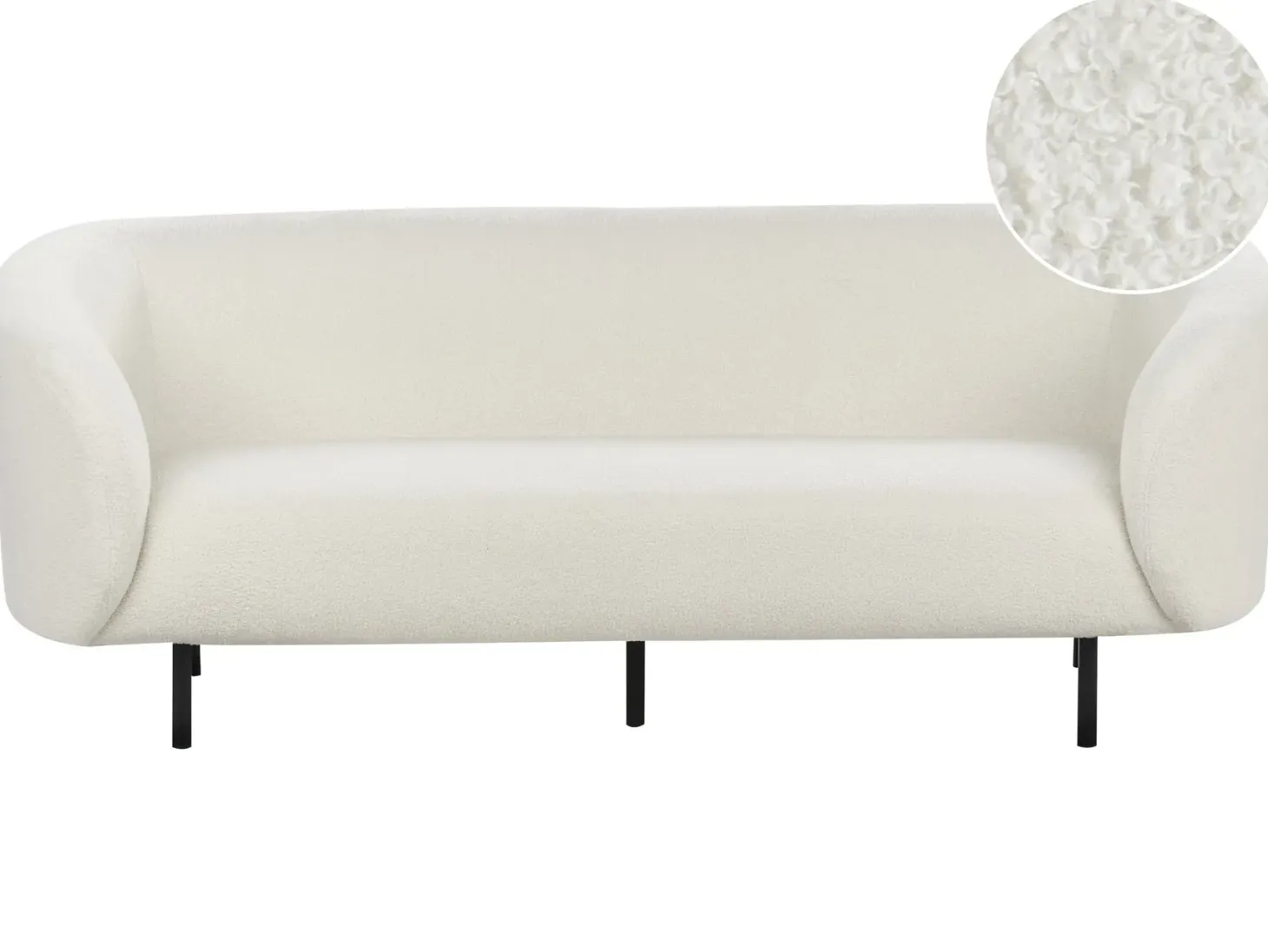 Sofa 3 personers LOEN Boucle Hvid