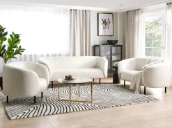 Sofa 3 personers LOEN Boucle Hvid
