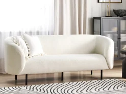 Sofa 3 personers LOEN Boucle Hvid