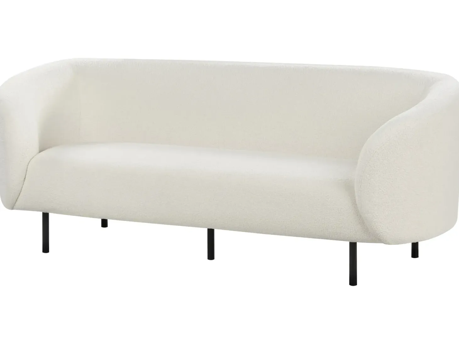 Sofa 3 personers LOEN Boucle Hvid