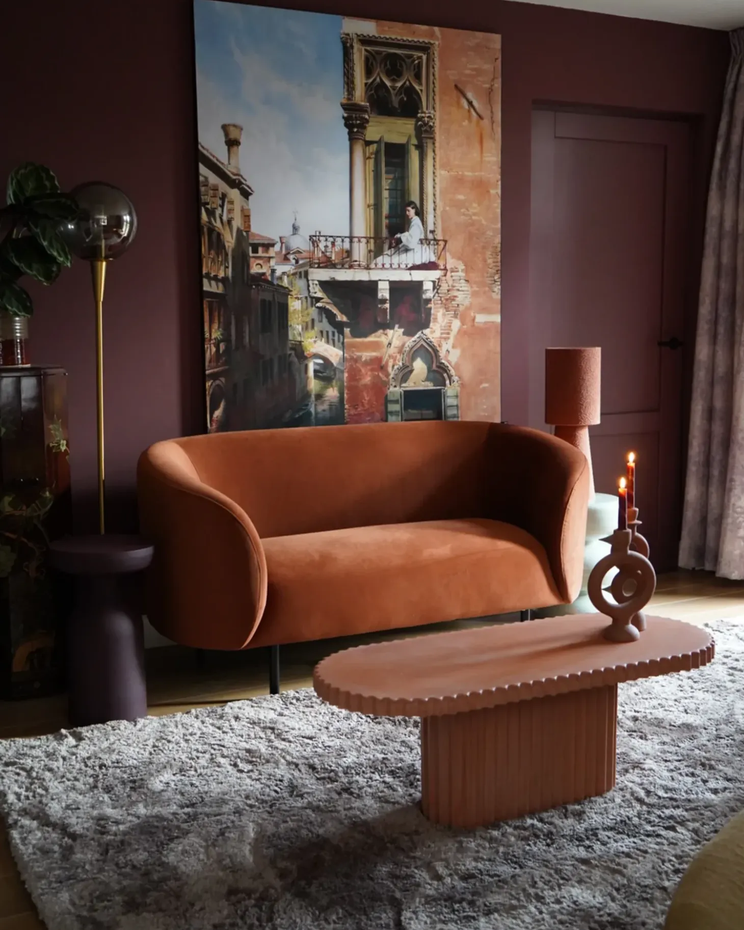 Sofa 2 personers LOEN Velour Orange