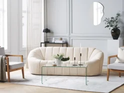 Sofa 3 personers LOMMA Boucle Hvid