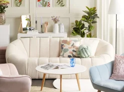 Sofa 3 personers LOMMA Boucle Hvid