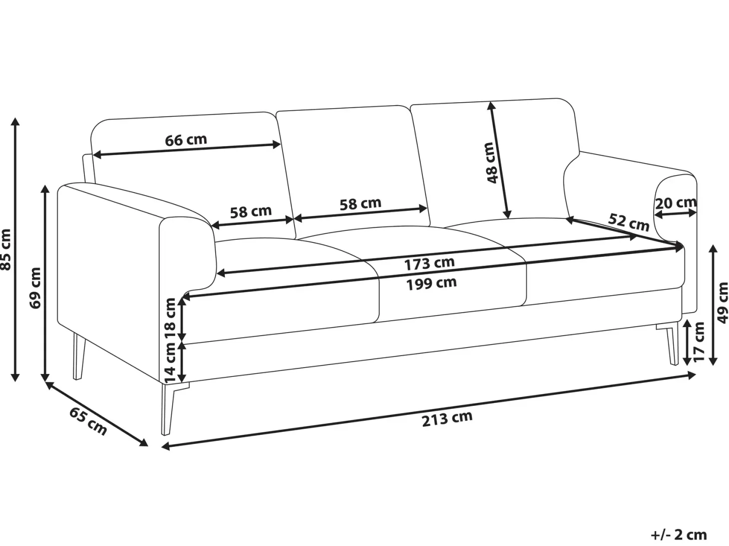 Sofa 3 personers LOUSTO Brun