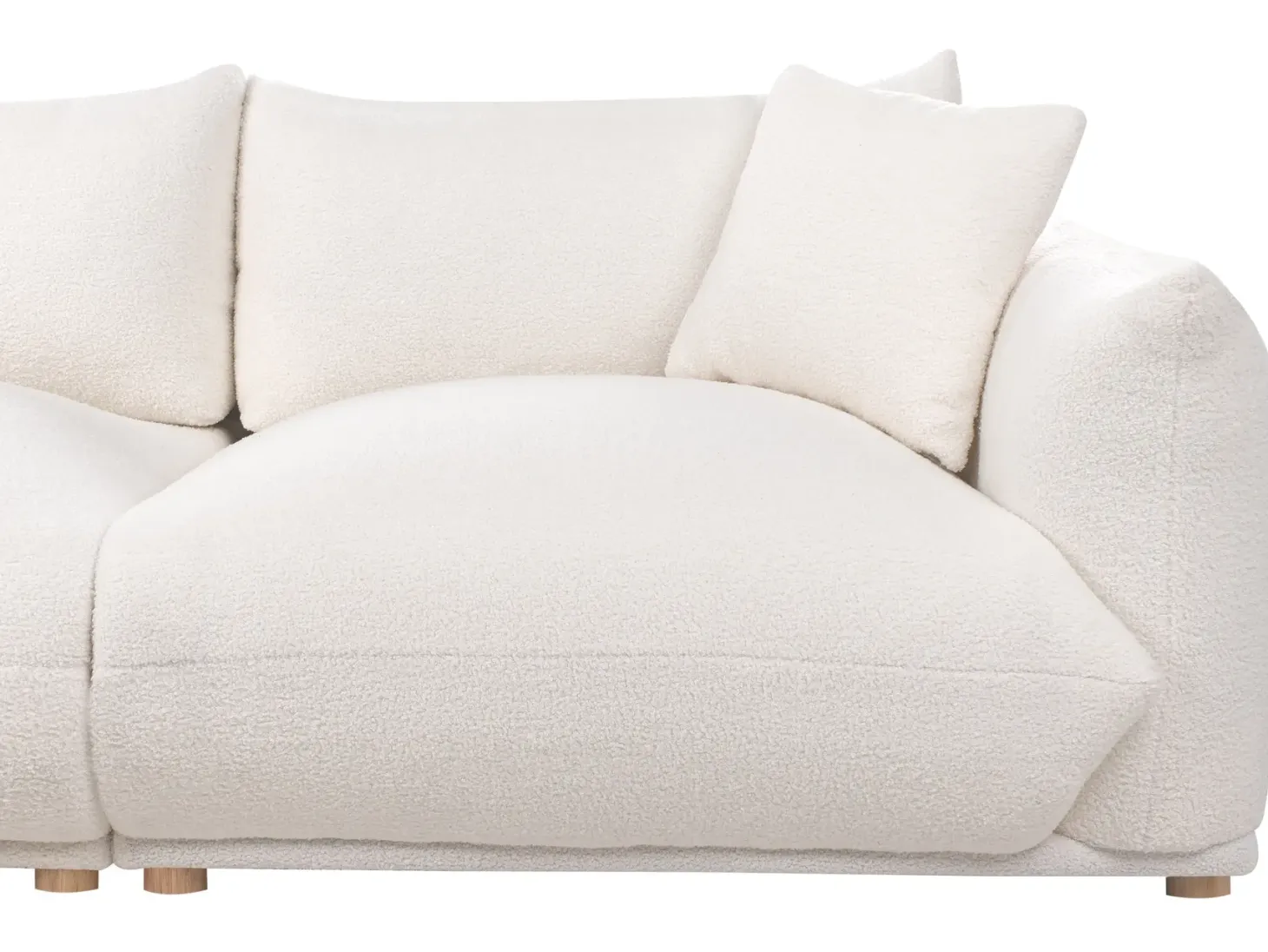 Sofa 3 personers LUVOS Boucle Cremehvid