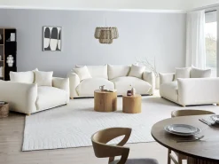Sofa 3 personers LUVOS Boucle Cremehvid
